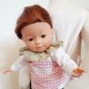 Porte-poupon en coton rose et blanc