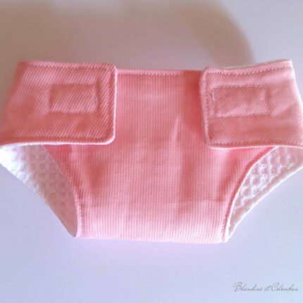 Couche poupée piqué de coton rose